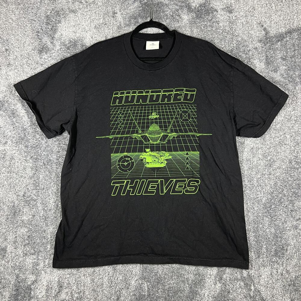 100 Thieves Shirt Mens 2XL Black Short Sleeve Graphic Crew Neck Cotton